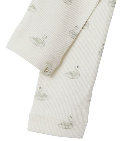 Lil' Atelier leggins - Rib - NmfGavo - Pastel Parchment/Swan