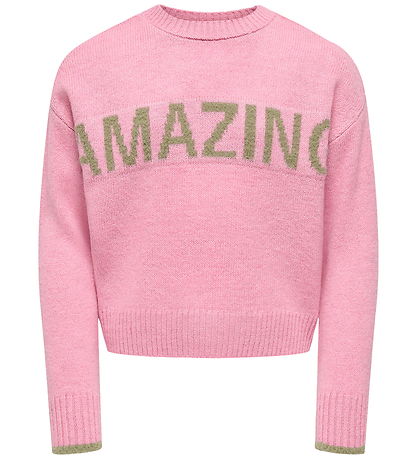 Kids Only Bluse - Strik - KogAmour - Sea Pink/Amazing/Mermaid