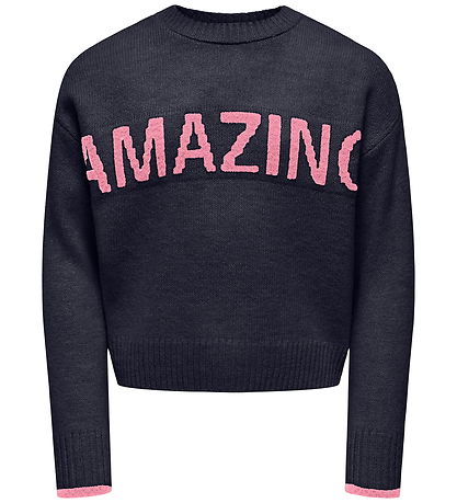 Kids Only Bluse - Strik - KogAmour - Night Sky/Amazing/Sea Pink