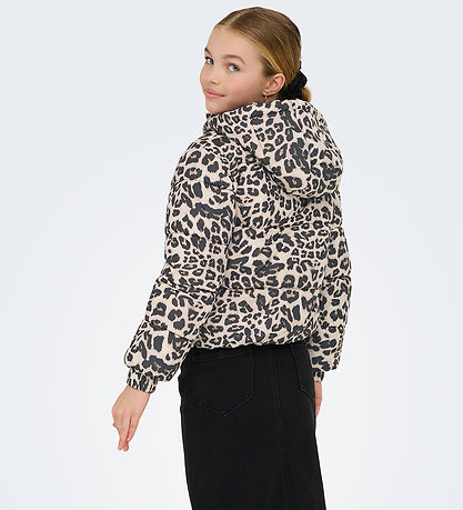Kids Only Dynejakke - KogDalia - Kort - Silver Mink/Leo