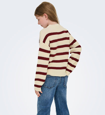 Kids Only Bluse - Strik - Noos - KogJusty - Eggnog/Cabernet