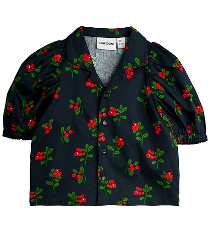 Mini Rodini Skjorte - Lingonberries - Sort