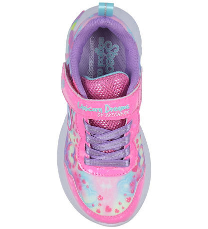 Skechers Sko m. Lys - Unicorn Dreams - Pink/Multi
