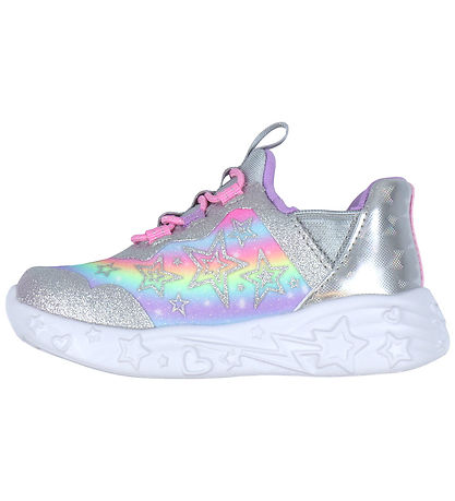 Skechers Sko m. Lys - Unicorn Charmer - Silver/Multi