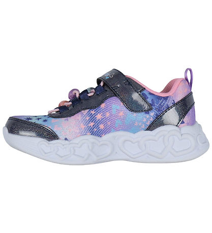 Skechers Sko m. Lys - Heart Jewels - Navy/Multi