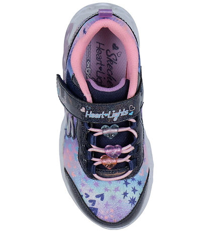 Skechers Sko m. Lys - Heart Jewels - Navy/Multi