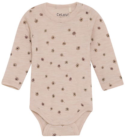 CeLaVi Body l/æ - Uld - Rose Dust m. Blomster