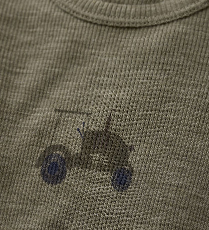 CeLaVi Body l/æ - Uld - Dusky Green m. Traktor