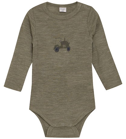 CeLaVi Body l/æ - Uld - Dusky Green m. Traktor