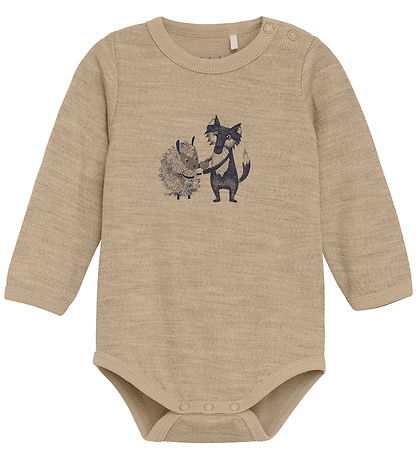 CeLaVi Body l/æ - Uld - Savannah Tan m. Print