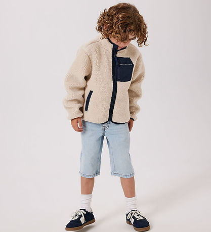 Name it Fleecejakke - NknMattia - Moonbeam/CHEST POCKET DARK SAP