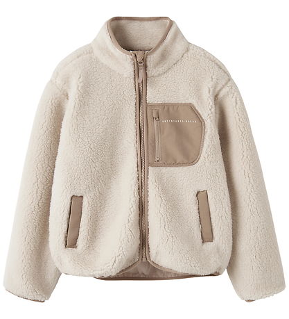 Name it Fleecejakke - NknMattia - Moonbeam/CHEST POCKET SAVANNAH