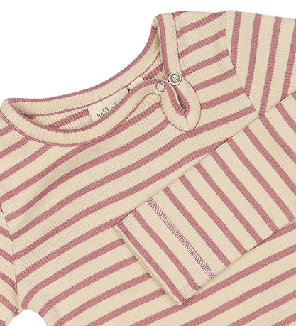 Petit Piao Body l/æ - Rib - Modal - Nostalgic Rose/Off White