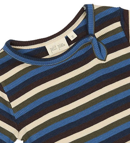 Petit Piao Body l/æ - Rib - Modal - True Navy/Multistripe