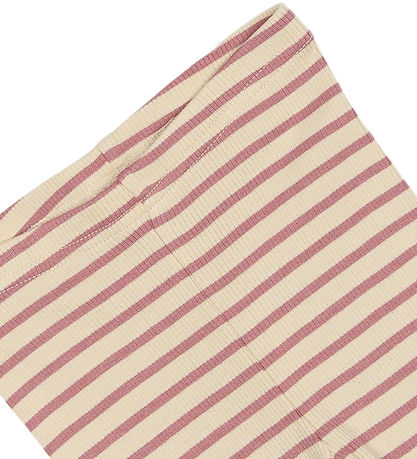 Petit Piao Leggings - Rib - Modal - Nostalgic Rose/Off White