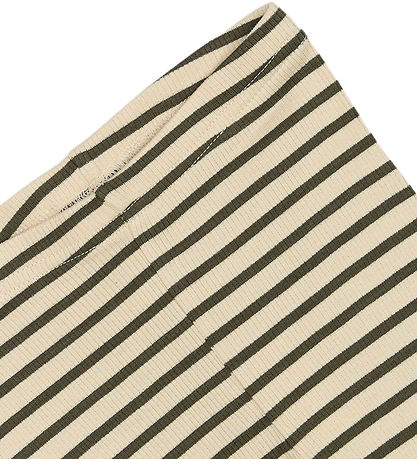 Petit Piao Leggings - Rib - Modal - Green Leaf/Off White