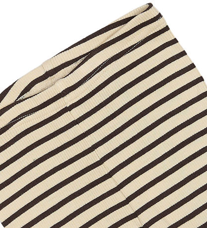 Petit Piao Leggings - Rib - Modal - Coffee Bean/Off White