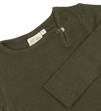 Petit Piao Body l/æ - Rib - Modal - Green Leaf