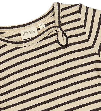 Petit Piao Body l/æ - Rib - Modal - Coffee Bean/Off White