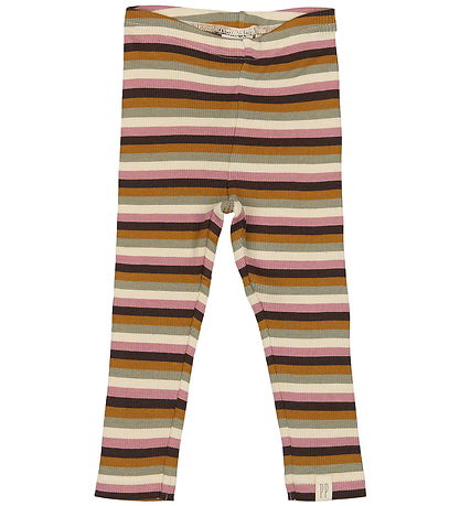 Petit Piao Leggings - Rib - Modal - Nostalgic Rose/Multi Stripe