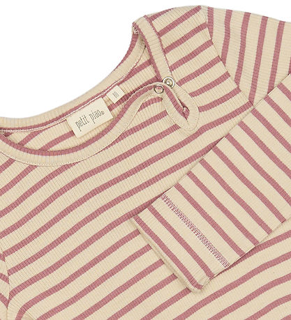 Petit Piao Kjole - Rib - Modal - Nostalgic Rose/Off White