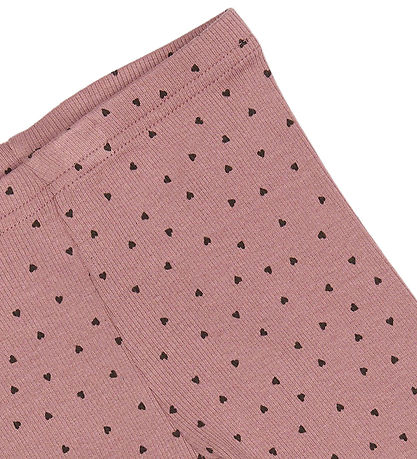 Petit Piao Leggings - Rib - Modal - Nostalgic Rose/Coffee Bean