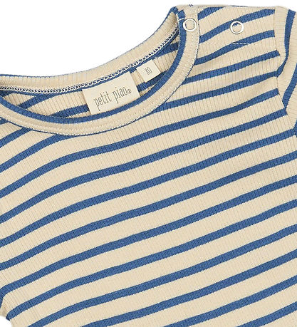 Petit Piao Bluse - Rib - Modal - True Navy/Off White