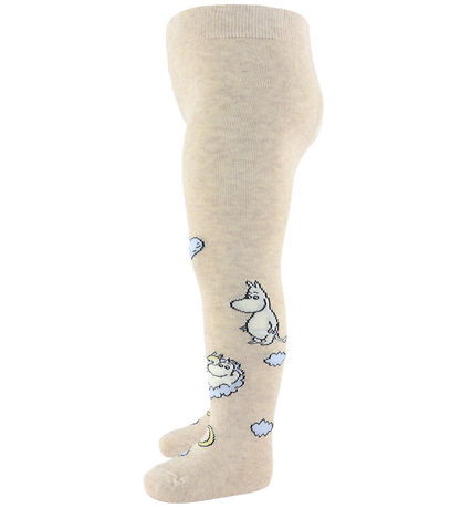 MarMar Strømpebukser - Jacquard - Moomin - Beige Meleret
