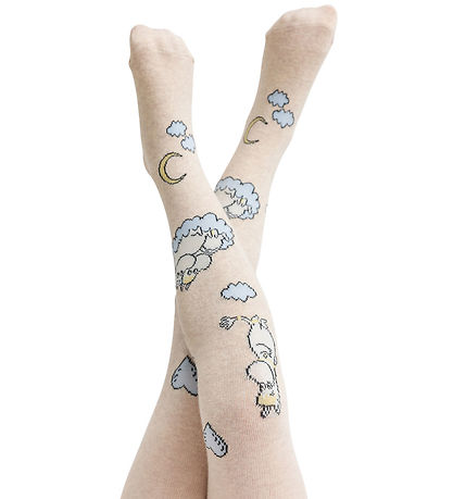 MarMar Strømpebukser - Jacquard - Moomin - Beige Meleret