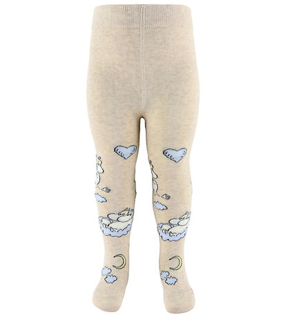 MarMar Strømpebukser - Jacquard - Moomin - Beige Meleret