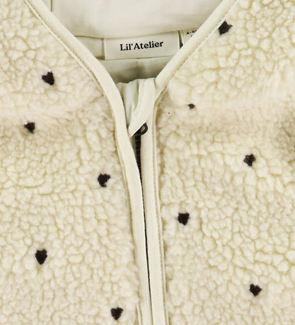 Lil' Atelier Fleecejakke - Loose - NbnNalo - Turtledove/Hearts E