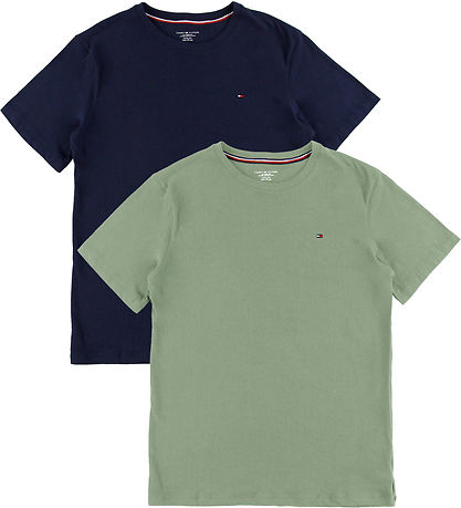 Tommy Hilfiger T-shirt - 2-pak - Utility Sage/Desert Skyblue