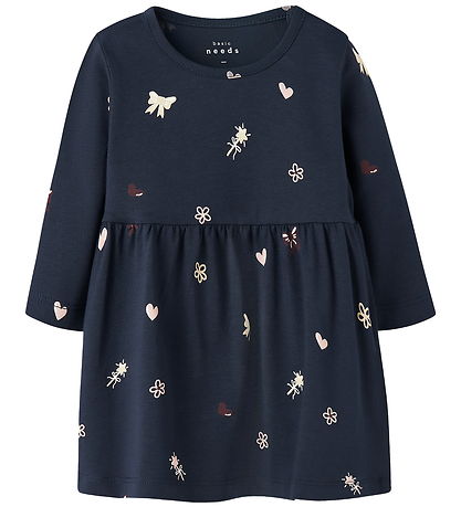 Name It Kjole - NbfVandora - Navy Blazer/Flowers and hearts
