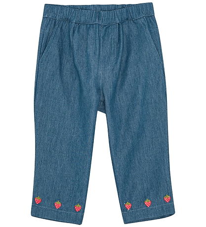 Flöss Bukser - Vilma - Denim - Mid Blue Strawberry