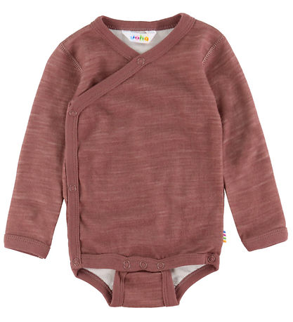 Joha Slå-om Body l/æ - Uld/Bambus - Mrk. Rose