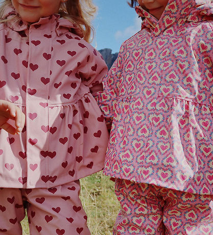 Konges Sløjd Regntøj m. Seler - PU - Palme - Amour Pink