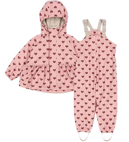 Konges Sløjd Regntøj m. Seler - PU - Palme - Amour Pink