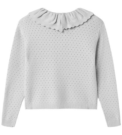 MarMar Bluse - Strik - Toro - Aluminium m. Hulmønster