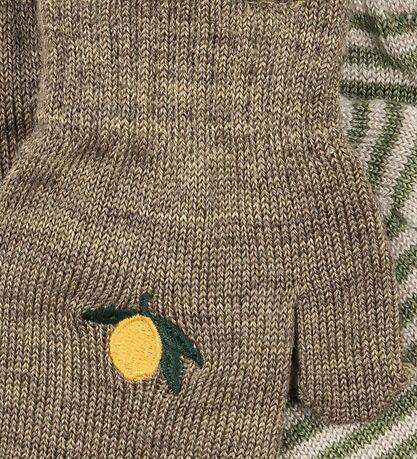Konges Sløjd Luffer - Uld/Akryl - Filla - 2-pak - Lemon/Stripe