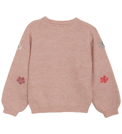 Minymo Bluse - Strik - Misty Rose m. Blomster