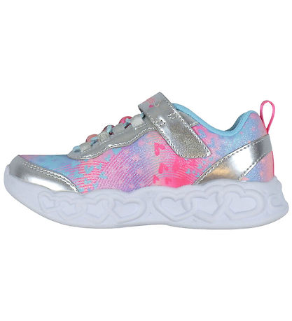 Skechers Sko m. Lys - Heart Jewels - Silver/Multi
