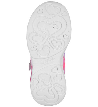 Skechers Sko m. Lys - Heart Jewels - Silver/Multi