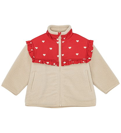 Flöss Fleecejakke - Ellen - Poppy Red/Soft White
