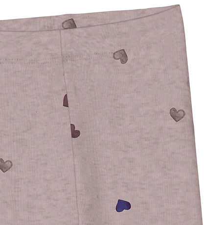 Name It Leggings - Noos - NmfNutti - Burnished Lilac m. Hjerter