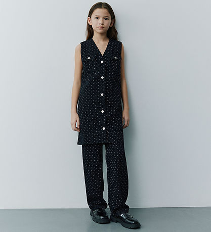 Sofie Schnoor Kjole - Denim -  Bille - Sort m. Prikker