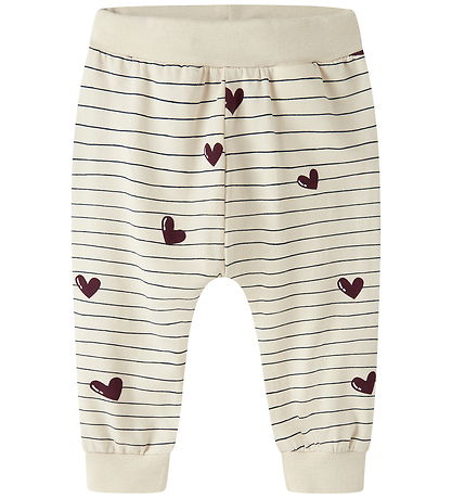Name It Bukser - NbfVandora - Summer Sand/Stripes and Hearts