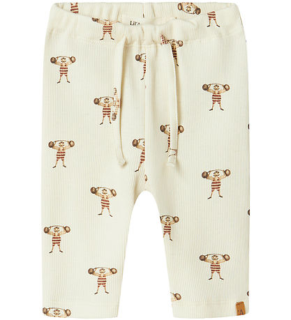 Lil Atelier Bukser - Rib - NbmLavo - AOP - Turtledove