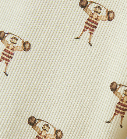 Lil Atelier Bluse - Rib - NmmLavo - AOP - Turtledove