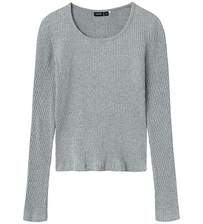 LMTD Bluse - Rib - NlfNinusa - Grey Melange