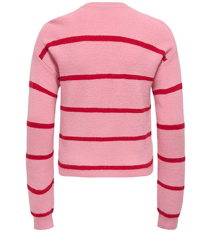 Kids Only Bluse - Strik - Noos - KogFranca - Sea Pink/Small Stri